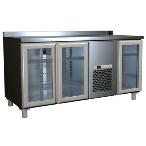 Холодильный стол со стеклянными дверями Полюс 3GNG/NT Carboma нерж
