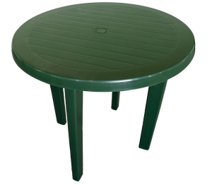 Пластиковый стол (круглый), зеленый