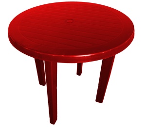 Пластиковый стол (круглый), красный