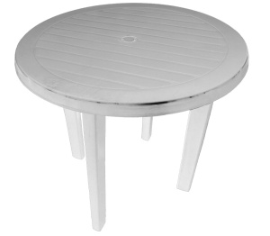 Пластиковый стол (круглый), белый