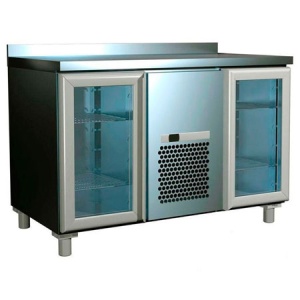 Холодильный стол со стеклянными дверями Полюс 2GNG/NT Carboma нерж